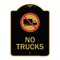 Signmission Designer Series-No Trucks With Graphic Black & Gold Heavy-Gauge Aluminum, 24" x 18", BG-1824-9809 A-DES-BG-1824-9809 - alternate 1